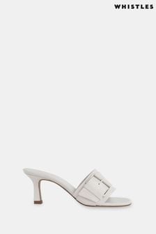 Whistles Adella Buckle Grey Mules