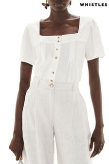 Белая блузка с квадратным вырезом Whistles Lily (U26197) | €49