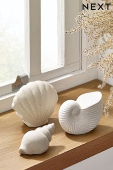 Set of 3 Natural Shell Ornaments (U26250) | ₪ 53