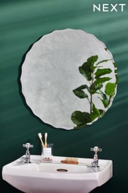 Clear Scalloped Edge 60x60cm Wall Mirror (U26255) | OMR30