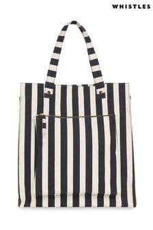 Whistles Blue Sena Striped Canvas Tote (U26287) | €42