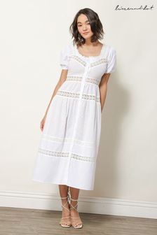 Line & Dot Sammi White Midi Dress (U26303) | 214 €
