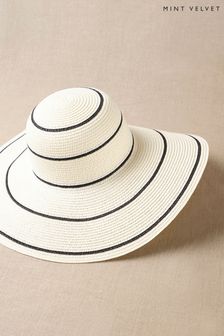 Mint Velvet Beige Striped Wide Brim Hat (U26513) | 60 €