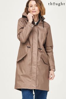 Thought Brown The Ultimate Organic Cotton Waterproof Parker Coat (U26925) | ₪ 792