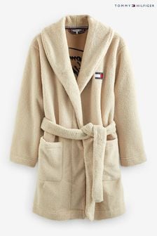 Tommy Hilfiger Cream Sherpa Fluffy Robe (U26975) | $124