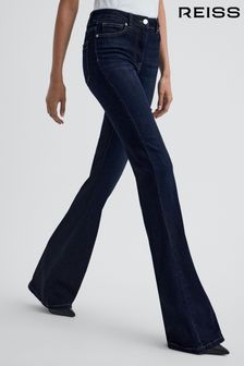 Indigo dunkel - Reiss Beau Ausgestellte Skinny-Jeans mit hohem Bund (U27631) | 211 €