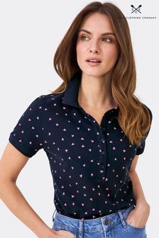 Crew Clothing Navy Blue Heart Print Polo Shirt (U27713) | ₪ 149