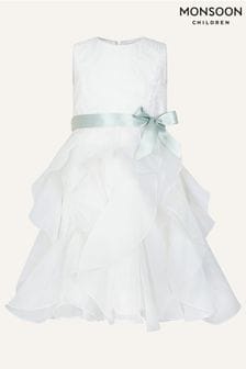 Monsoon Natural Lace Ruffle Dress (U28083) | $86 - $100