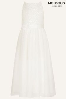 Monsoon White Truth Sequin Maxi Dress (U28113) | €58 - €62