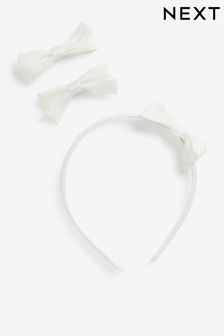 Ivory Satin Bridesmaid Hair Set (U28614) | €13