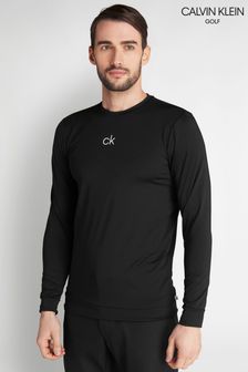 Bluză de corp cu imprimeu logo la piept Calvin Klein Golf Ck neagră (U28958) | 200 LEI