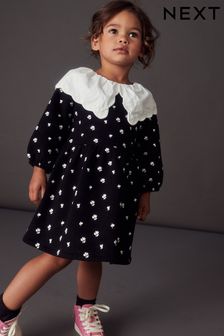 Black/White Broderie Collared Sweat Dress (3mths-7yrs) (U29865) | €7 - €8