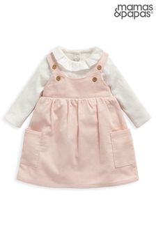 Mamas & Papas Newborn Girls Pink 2 Piece Cord Dress & Bodysuit Set (U29895) | 34 €