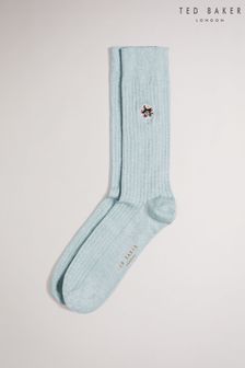 Ted Baker Ditton Lt-Blue Flower Embroidery Socks (U29914) | ₪ 42