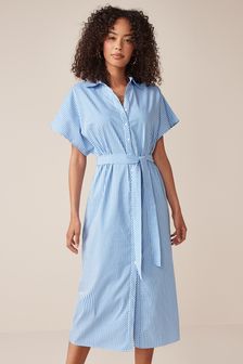 Azul/blanco - Vestido con rayas (U30156) | 34 €