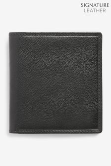 Black Signature Leather Bifold Wallet (U30161) | kr294
