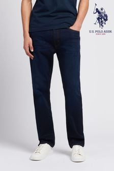 Modre sproščene kavbojke iz denima s 5 žepi in ravnima hlačnicama U.s. Polo Assn (U30228) | €34