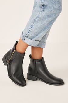 Black Extra Wide Fit Forever Comfort® Feature Side Zip Ankle Boots (U30373) | €15