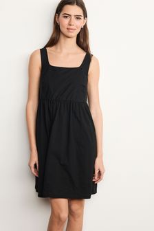 Black Sleeveless Babydoll Midi Dress (U30494) | €12