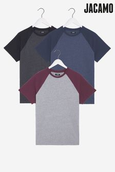 Jacamo Grey Raglan Long T-Shirts 3 Pack (U30571) | ₪ 140