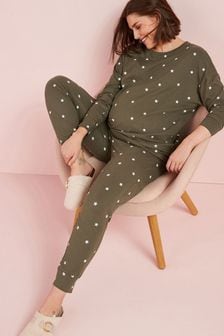 Green Maternity Cotton Long Sleeve Pyjamas (U30708) | 32 €