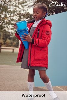 Clarks Red Waterproof Girls Parka Coat (U30890) | $146 - $149