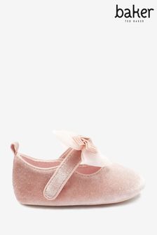 Baker By Ted Baker Padders Mary-Jane-Schuhe aus Samt, Pink (U30933) | 22 €