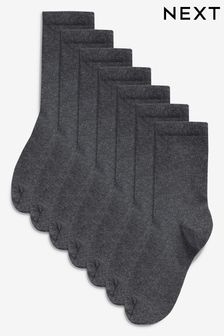 Grey 7 Pack Cotton Rich Socks (U30953) | $14 - $18