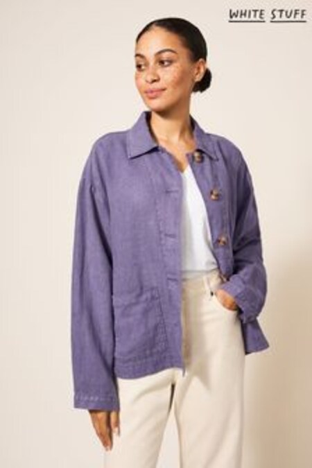 White Stuff Purple Carrie Linen Jacket (U30996) | €108