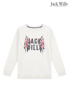 Jack Wills Grey GBR BB Crew Sweatshirt (U31026) | €57 - €77