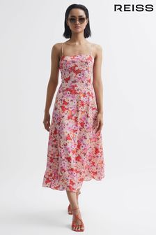 فستان متوسط الطول طبعة زهور ضيق Bonnie من Reiss (U31095) | د.إ 1,210