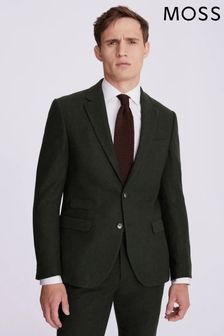 MOSS Slim Fit Khaki Green Donegal Tweed Suit: Jacket