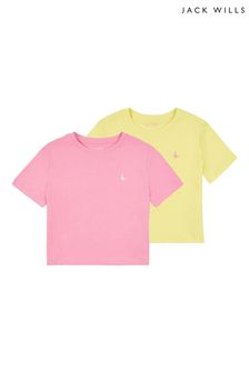 Jack Wills Pink Twin Pack Jack Wills Crop T-Shirts (U31346) | ₪ 116 - ₪ 168
