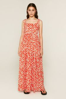Compania Fantastica Red Tie Strap Print Dress (U31467) | 24 €