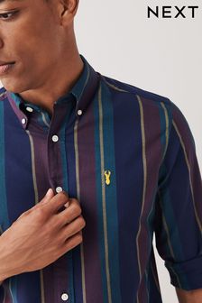 Blue Multi Stripe Roll Sleeve Shirt (U31578) | TRY 344