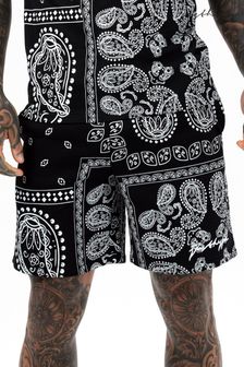 Hype. Black Paisley Palm Scribble Shorts (U31752) | €37