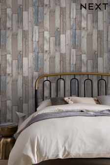 Natural Distressed Wood Plank Wallpaper Paste The Wall