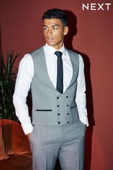 Grey Textured Suit: Waistcoat (U32263) | 25 €