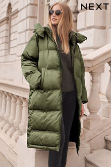 Khaki zelená - Shower Resistant Padded Coat With Hood (U32402) | 3 205 Kč