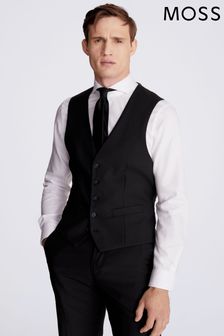 MOSS Tailored Fit Black Stretch Suit Waistcoat (U32847) | $165