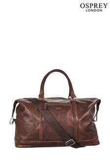 OSPREY LONDON Kennedy Glazed Calf Leather Weekend Holdall Bag (U34097) | ₪ 1,839