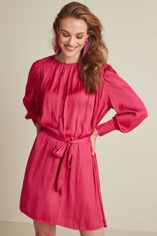 Pink Satin Mini Dress (U34192) | 118 zł