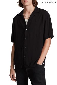 AllSaints Black Venice Short Sleeve Shirt (U34449) | 567 SAR