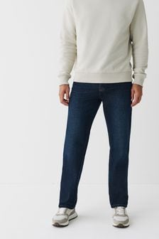 Dark Blue Straight Fit Cotton Jeans (U34548) | €27