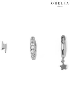 Cercei set cu model fulger și stea Orelia London argintii (U35251) | 167 LEI