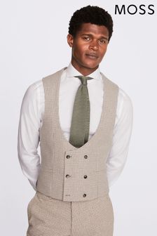 MOSS Slim Fit Brown Houndstooth Suit Waistcoat (U35329) | 138 €