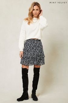 Mint Velvet Marie Black Animal Print Mini Skirt (U35340) | €87