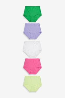 Pink/Green Full Brief Cotton Knickers 5 Pack (U35375) | ₪ 35
