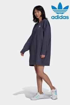 adidas Originals Blue Adicolor Classics Woven Back Oversized Sweater Dress (U35637) | $95