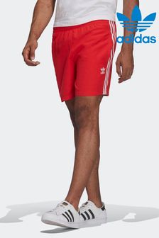 adidas originals Mens Red Adicolor Classics 3-Stripes Swim Shorts (U35657) | €44